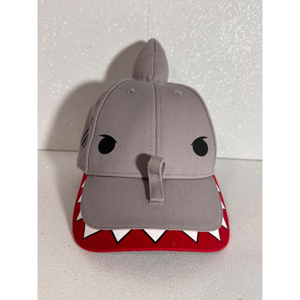 SeaWorld Shark Hat Grey Red 3D Fin Teeth Baseball Cap Adjustable Souvenir